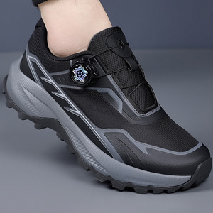 รองเท้าวิ่งผู้ชายสีเทาสีดำแบบมีหัวเข็มขัด พื้นรองเท้านุ่ม สปอร์ต ลำลอง ทนทานต่อการสึกหรอ 2551 - Product Image 4