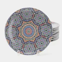 Geometric Moroccan Dinner Plates, Ceramics Dishes