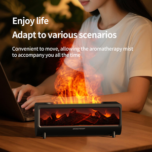 Nuovo e Unico Diffusore di Fiamme Umidificatore a Ultrasuoni in Plastica Capacità 0,5L per Casa Fiamme Colorate Creano un'Atmosfera Calda - Product Image 6