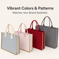 Sac en feutre de luxe avec logo personnalisé, anti-boulochage, sac de shopping en feutre premium, sac à main esthétique pour cadeau promotionnel, fabricant OEM