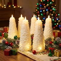 Bougies LED de Noël 2026 en cire de paraffine – Écologiques, à piles, avec télécommande, pour la décoration intérieure