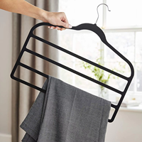 Cintres à pantalons en velours noir 4 couches antidérapants gain de place pour pantalons, jeans, écharpes 360° °   Rotatif 18 pouces