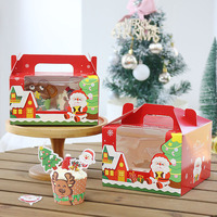 Boîte en papier mat laminé personnalisée pour cupcakes de Noël et tartelettes aux œufs, avec logos sur mesure, pour emporter et emballer