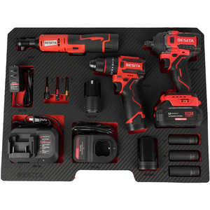 Hot Selling Mechanical Auto Repair Electric Drill Impact <strong>Wrench</strong> Ratchet <strong>Wrench</strong> Three-in-one Brushless Lithium Battery Tool <strong>Set</strong> - Product Image 6