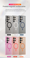 Coque souple magnétique givrée étui de téléphone portable femelle multicolore pour Galaxy S23 S24 S25 Ultra S24 FE étui antichoc de luxe
