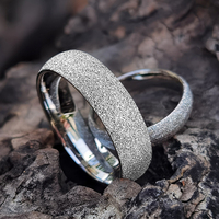 Ensemble de bagues de couple en acier inoxydable sablé, design personnalisé True Love, dernière collection, alliance de mariage