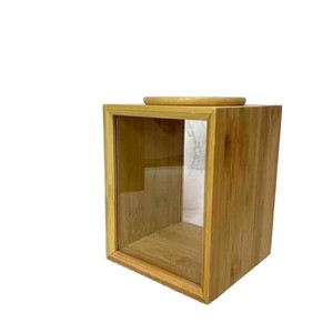 Bamboo Storage <b>Jar</b> Square With Bamboo Lid Natural Wood Color <b>Large</b> Capacity For Nuts Coffee Snacks - Product Image 5