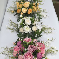 Nouvelles compositions florales artificielles en soie blanches et roses, style moderne, pour centres de table de mariage et de fête d'anniversaire, nouées à la main