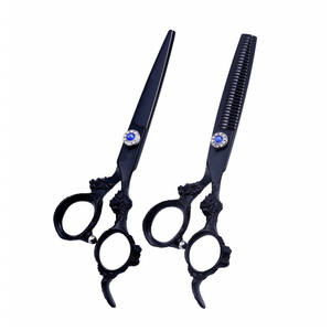 Ciseaux de coiffure Mk 6.0, manche dragon électroplaqué noir, outil de beauté professionnel, pour droitiers, lame de 62 mm - Product Image 4