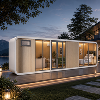 Cabane de luxe en forme de pomme, maison modulaire miniature préfabriquée, villa de glamping pour hôtel de villégiature, éco-tourisme