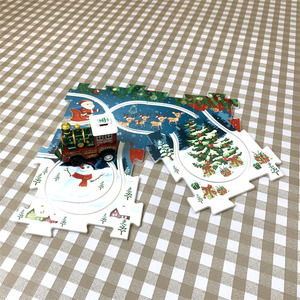 Niños Navidad tema batería operar eléctrico DIY bloque de construcción tren ranura plástico vagón juguete rompecabezas pista <span class=keywords><strong>vagones</strong></span> - Product Image 3