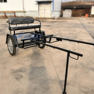 Chariot à chevaux mini marathon populaire à 2 roues, chariot sulky noir unique à 2 roues, calèche pour poney à vendre - Product Image 6