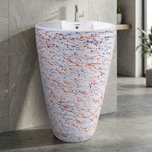 Nuevo Lavabo de Cerámica de una Pieza con Pedestal, Rectangular, para Uso en Hospitales y Villas, Diseño Moderno, Resistente al Agua y Ecológico - Product Image 1