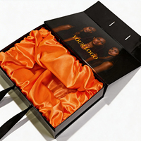 Boîte d'emballage pliable personnalisée pour cheveux, impression de luxe, fermeture magnétique, boîte cadeau pour perruque avec ruban et doublure en satin de soie