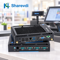 Mini PC industriel avec processeur N3710 Quad-core, HD VGA, double écran, 6 ports USB, 4 ports série COM, compatible Windows/Linux pour KIOSK/Point de vente/Automatisation industrielle