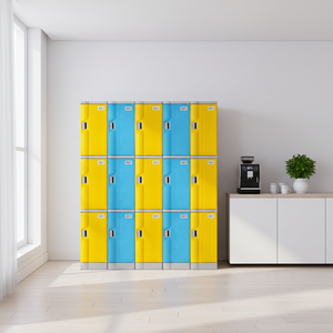 Meubles pour lycée, <span class=keywords><strong>casier</strong></span> de rangement scolaire à double porte en plastique ABS avec serrure à combinaison et à clé pour les achats de panique - Product Image 2