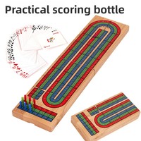 Plateau de jeu personnalisable en bois pour Cribbage, idéal pour les soirées décontractées, jeu de table interactif pour adultes et couples, coins carrés, boîte colorée