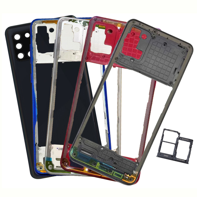 Mobile Phone Full Housing TPU Middle Frame Bar Rear Door with Lens A315 F Replacement Parts A31 Battery Back Cover For Samsung