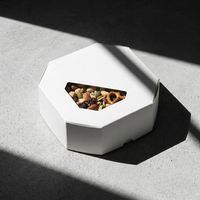 Boîte à fenêtre découpée sur mesure pour noix, emballage alimentaire unique en forme de collation, vente en gros avec impression de logo