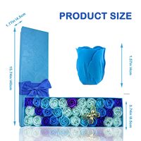 Kotak Hadiah Bunga Kering Biru Hari Valentine Set 33/pcs Kotak Hadiah Bunga Sabun Mawar Biru untuk Dekorasi Pernikahan