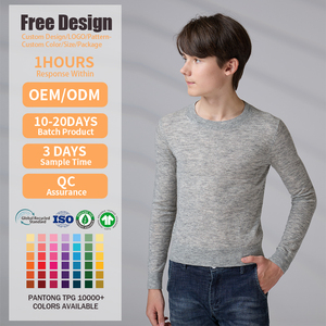 Pull en laine d'alpaga pour adolescents et hommes, fabriqué par ODM, col rond, manches longues - Product Image 2