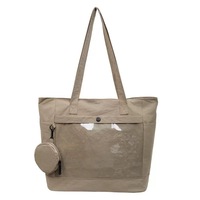 Tas Tote Kasual Wanita Bahan Nylon Warna Solid Multi Kantong Mini Pouch Tahan Lama, MOQ Rendah Kapasitas Besar, untuk Mahasiswa Kuliah