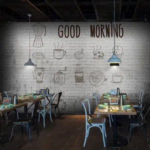 Креативная фотография кирпичной Кофейни молочного чая магазина тортов ktv обои