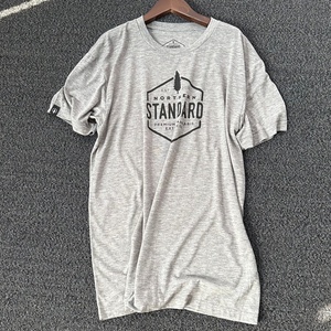 男式o领三混纺t恤实心短袖50% 涤纶25% 棉25% 人造丝混纺定制印花三混纺t恤 - Product Image 2