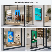 Affichage numérique double écran commercial 55 pouces, écran LCD haute luminosité pour vitrine de magasin