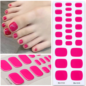Bandes d'ongles en gel de couleur unie pour les orteils, entièrement adhésives, imperméables, coréennes, semi-durcies, pour <span class=keywords><strong>Nail</strong></span> <span class=keywords><strong>Art</strong></span>, avec lampe UV, besoin d'autocollants pour les ongles. - Product Image 6