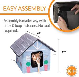 Wetterfestes wasserdichtes Katzen haus mit beheizter Basis Einfache Montage Haustier katzen hausbett für den Außenbereich - Product Image 3