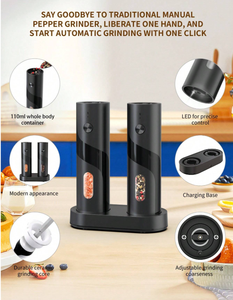 Juego eléctrico de molinillo de sal y pimienta Juego automático de molinillo de sal y pimienta Recargable - Product Image 2