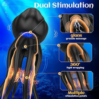 Vibrateur 10 modes en forme de petite méduse, stimulateur pénien, masseur de prostate anti-éjaculation, stimulateur mammaire, godet de masturbation