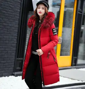 Swickparty-veste longue d'hiver pour femme, manteau rembourré, à capuche, Slim