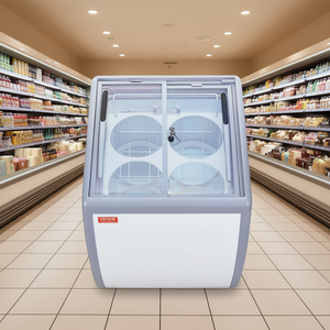 Vitrina para helados Vevor de 5.6 pies cúbicos, blanca, con puertas corredizas de vidrio con cerradura para uso en supermercados - Product Image 2