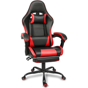 Chaise de jeu ergonomique de confort premium, bleue, pivotante, professionnelle, personnalisée, moderne, en cuir, siège de joueur PC avec inclinaison en apesanteur - Product Image 2