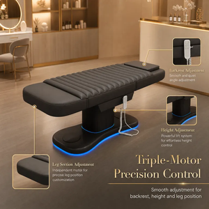 3-Motor Electric Synthetic Leather Beauty <b>Bed</b> with High-Density <b>Sponge</b> Modern Design Height Adjustable Reclining for Salon Spa - Product Image 3