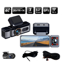 4G LTE 3.2 inci 3 Kamera Dashcam dengan GPS Terintegrasi ADAS BSD untuk Mobil