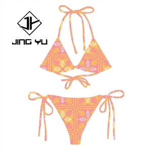 Conjunto de Bikini Micro Texturizado con Estampado Hawaiano Nuevo 2025, Personalizado OEM, Ecológico, de Poliéster - Product Image 3