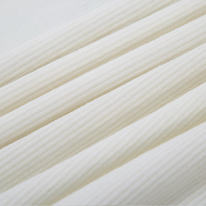 Tissu en coton pur côtelé 2*2, tissu rayé élastique pour la fabrication de t-shirts, de camisoles, de robes et de sous-vêtements - Product Image 2