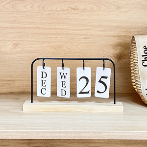 Decoración Minimalista y Elegante para el Hogar, Calendario de Madera con Diseño Artístico, Adornos de Escritorio - Product Image 4