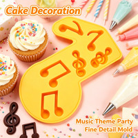Moule en silicone pour chocolat en forme de note de musique, qualité alimentaire, réutilisable, pour bonbons, glaçons, pâtisserie, gelée, fabrication de bonbons