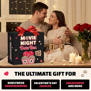 Caja para Cine en Casa, Caja para Cita Romántica, Regalos Perfectos para el Día de San Valentín para Parejas, Manta, Tazón para Palomitas, Cubos, Vasos Reutilizables - Product Image 5