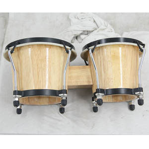 Bongo Drum <span class=keywords><strong>Instrument</strong></span> de percussion monobloc en cuir de vachette en bois massif pour enfants Orff <span class=keywords><strong>Instrument</strong></span> - Product Image 1
