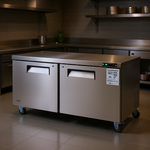 Congelador Comercial Vevor para Encimera de Cocina, 60 Pulgadas, 14.8 Pies Cúbicos, Acero Inoxidable, 2 Puertas, Descongelación Automática, Eléctrico - Product Image 2