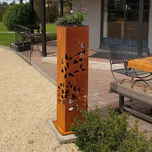 Lámpara LED Moderna para Jardín de Acero Corten, Baliza Decorativa para Caminos, Iluminación de Paisaje Resistente a la Intemperie, Impermeable, Estilo Art Deco - Product Image 4