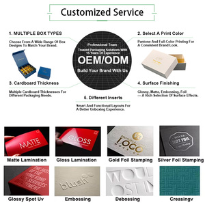 صندوق كوكيز صلب مخصص بغطاء وقاعدة مع فاصل وشعار مطبوع بالذهب، صندوق كوكيز صلب مخصص بالجملة - Product Image 5