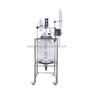 Reactor de doble capa de vidrio de 1L-100L para destilación al vacío, con camisa, para síntesis química de laboratorio y agitación - Product Image 4
