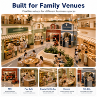 Proveedor de Parques Infantiles Interiores Modulares Grandes, Modelo Pueblo, Mercado, Panadería, Carretera, Estándar EN1176, Zona de Centro Comercial