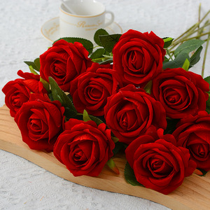 Flores de Terciopelo para Decoración de Bodas, Pared de Flores Artificiales, Decoración de Bodas, Rosas Artificiales al por Mayor, Rosa de San Valentín - Product Image 4